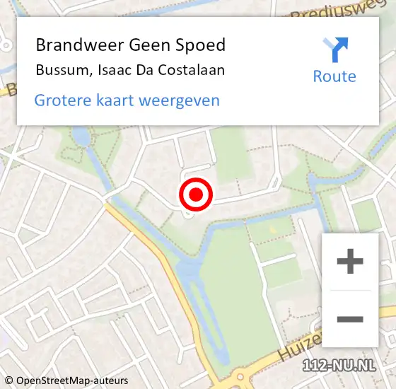 Locatie op kaart van de 112 melding: Brandweer Geen Spoed Naar Bussum, Isaac Da Costalaan op 31 maart 2017 15:59