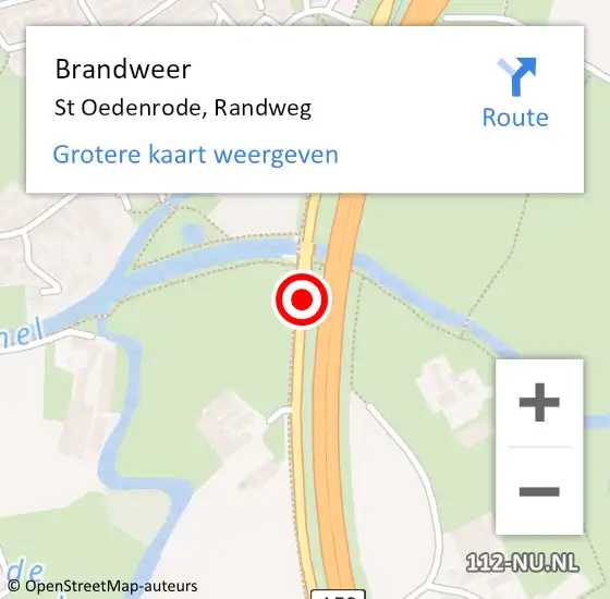 Locatie op kaart van de 112 melding: Brandweer St Oedenrode, Randweg op 31 maart 2017 16:10