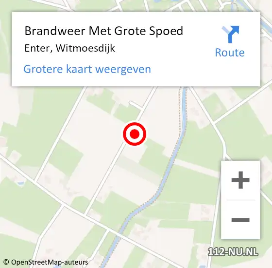 Locatie op kaart van de 112 melding: Brandweer Met Grote Spoed Naar Enter, Witmoesdijk op 31 maart 2017 17:29