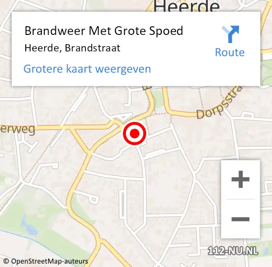 Locatie op kaart van de 112 melding: Brandweer Met Grote Spoed Naar Heerde, Brandstraat op 31 maart 2017 17:47