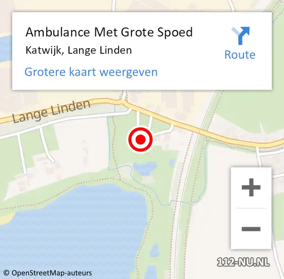 Locatie op kaart van de 112 melding: Ambulance Met Grote Spoed Naar Katwijk, Lange Linden op 31 maart 2017 17:49