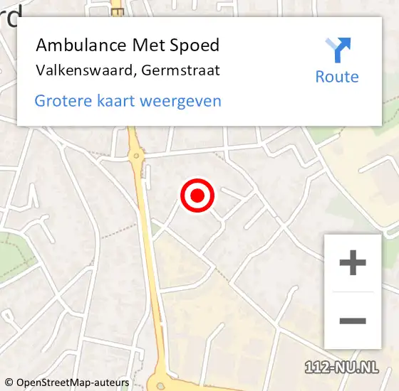 Locatie op kaart van de 112 melding: Ambulance Met Spoed Naar Valkenswaard, Germstraat op 31 maart 2017 18:37