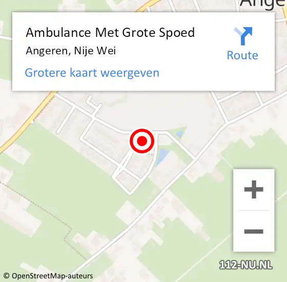 Locatie op kaart van de 112 melding: Ambulance Met Grote Spoed Naar Angeren, Nije Wei op 31 maart 2017 19:04