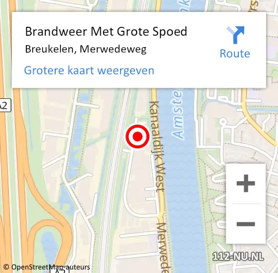 Locatie op kaart van de 112 melding: Brandweer Met Grote Spoed Naar Breukelen, Merwedeweg op 31 maart 2017 20:01