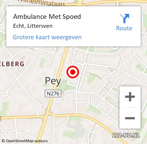 Locatie op kaart van de 112 melding: Ambulance Met Spoed Naar Echt, Littersven op 31 maart 2017 20:05