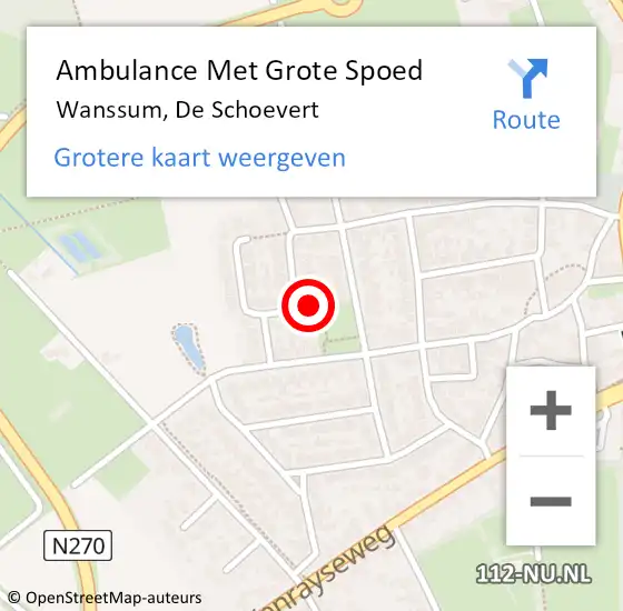 Locatie op kaart van de 112 melding: Ambulance Met Grote Spoed Naar Wanssum, De Schoevert op 31 maart 2017 20:20