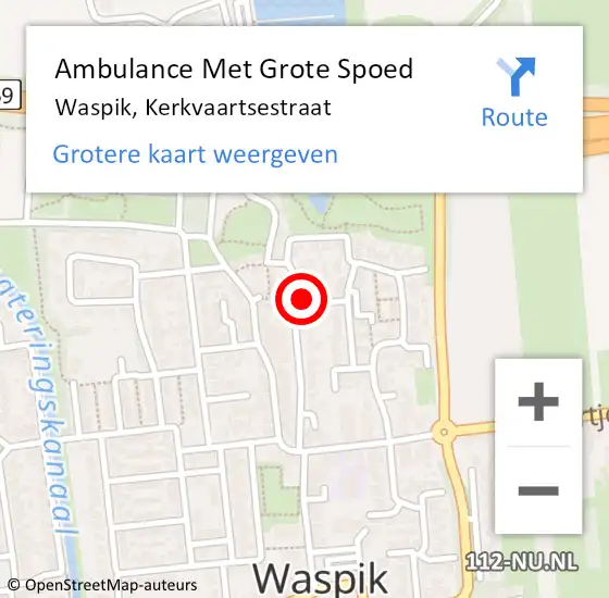 Locatie op kaart van de 112 melding: Ambulance Met Grote Spoed Naar Waspik, Kerkvaartsestraat op 31 maart 2017 21:17