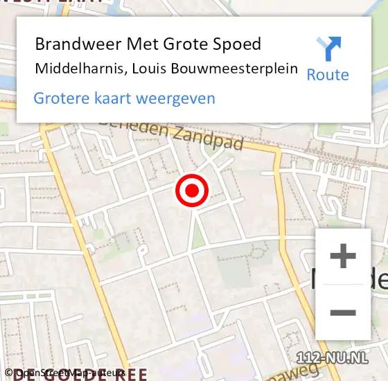 Locatie op kaart van de 112 melding: Brandweer Met Grote Spoed Naar Middelharnis, Louis Bouwmeesterplein op 31 maart 2017 22:32