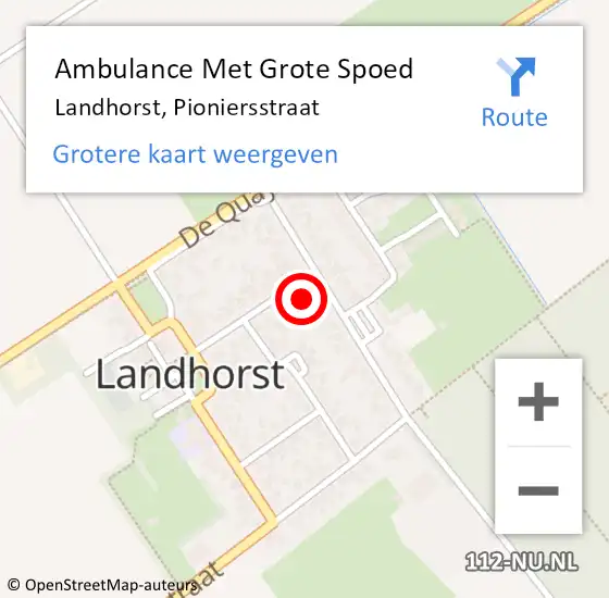 Locatie op kaart van de 112 melding: Ambulance Met Grote Spoed Naar Landhorst, Pioniersstraat op 31 maart 2017 22:52