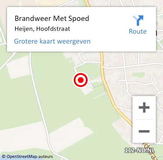 Locatie op kaart van de 112 melding: Brandweer Met Spoed Naar Heijen, Hoofdstraat op 1 april 2017 02:09