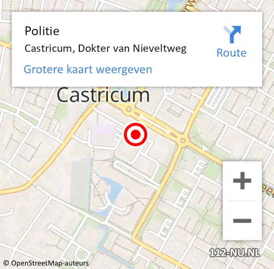 Locatie op kaart van de 112 melding: Politie Castricum, Dokter van Nieveltweg op 1 april 2017 03:06