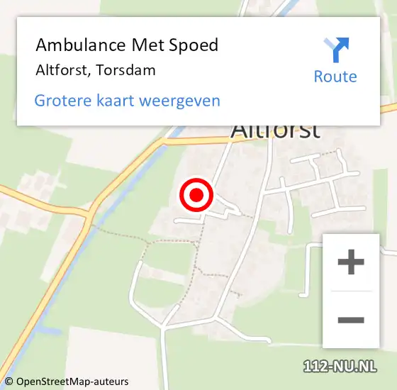 Locatie op kaart van de 112 melding: Ambulance Met Spoed Naar Altforst, Torsdam op 1 april 2017 04:10