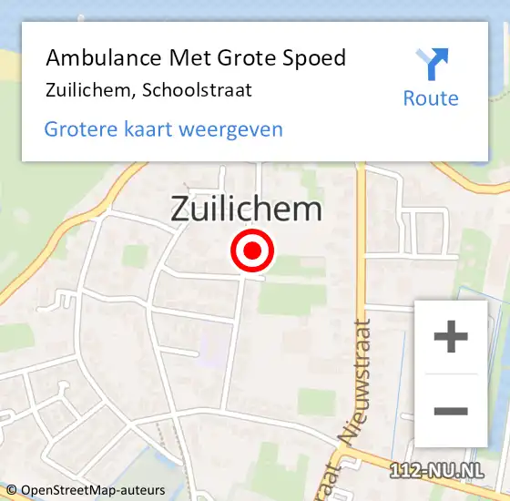 Locatie op kaart van de 112 melding: Ambulance Met Grote Spoed Naar Zuilichem, Schoolstraat op 1 april 2017 06:31