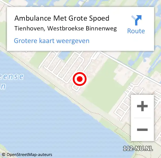 Locatie op kaart van de 112 melding: Ambulance Met Grote Spoed Naar Tienhoven, Westbroekse Binnenweg op 1 april 2017 09:00