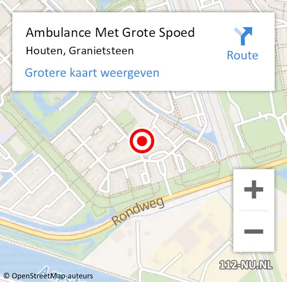 Locatie op kaart van de 112 melding: Ambulance Met Grote Spoed Naar Houten, Granietsteen op 1 april 2017 13:16