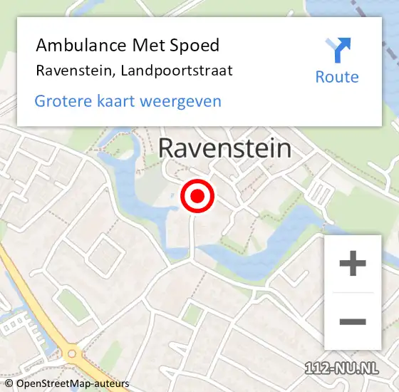 Locatie op kaart van de 112 melding: Ambulance Met Spoed Naar Ravenstein, Landpoortstraat op 1 april 2017 14:05