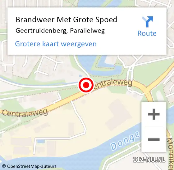 Locatie op kaart van de 112 melding: Brandweer Met Grote Spoed Naar Geertruidenberg, Parallelweg op 1 april 2017 14:29