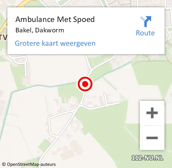 Locatie op kaart van de 112 melding: Ambulance Met Spoed Naar Bakel, Dakworm op 1 april 2017 15:31