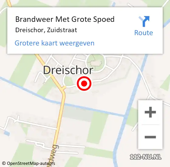 Locatie op kaart van de 112 melding: Brandweer Met Grote Spoed Naar Dreischor, Zuidstraat op 1 april 2017 15:31