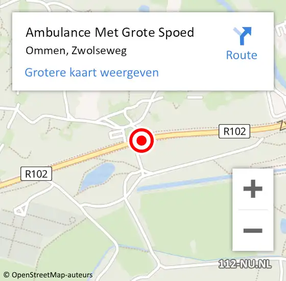 Locatie op kaart van de 112 melding: Ambulance Met Grote Spoed Naar Ommen, Zwolseweg op 1 april 2017 17:29