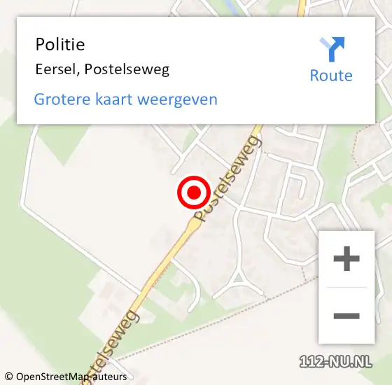 Locatie op kaart van de 112 melding: Politie Eersel, Postelseweg op 1 april 2017 17:38