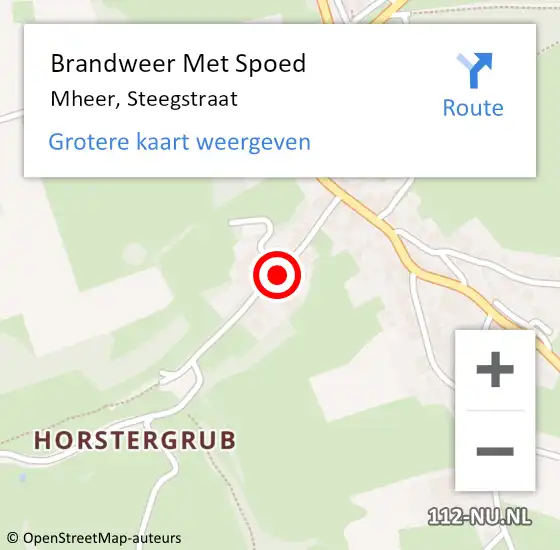 Locatie op kaart van de 112 melding: Brandweer Met Spoed Naar Mheer, Steegstraat op 1 april 2017 18:23