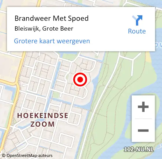 Locatie op kaart van de 112 melding: Brandweer Met Spoed Naar Bleiswijk, Grote Beer op 1 april 2017 20:05