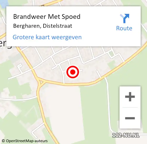 Locatie op kaart van de 112 melding: Brandweer Met Spoed Naar Bergharen, Distelstraat op 1 april 2017 20:06