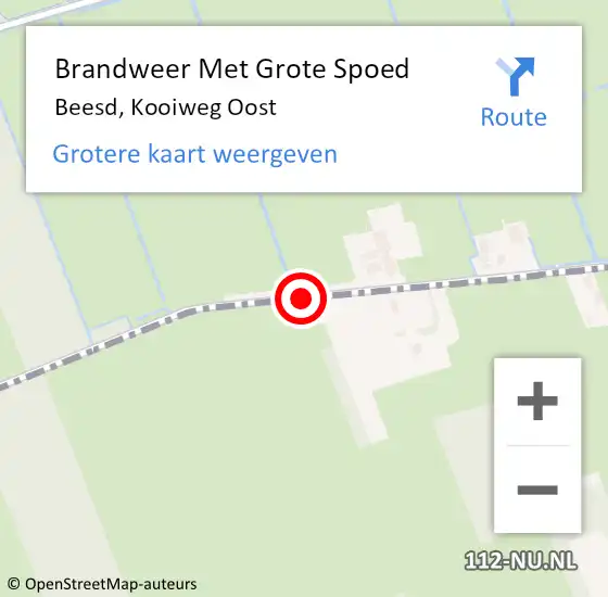 Locatie op kaart van de 112 melding: Brandweer Met Grote Spoed Naar Beesd, Kooiweg Oost op 1 april 2017 20:37