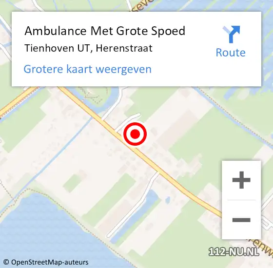 Locatie op kaart van de 112 melding: Ambulance Met Grote Spoed Naar Tienhoven UT, Herenstraat op 1 april 2017 20:41