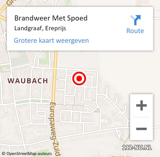 Locatie op kaart van de 112 melding: Brandweer Met Spoed Naar Landgraaf, Ereprijs op 1 april 2017 22:58