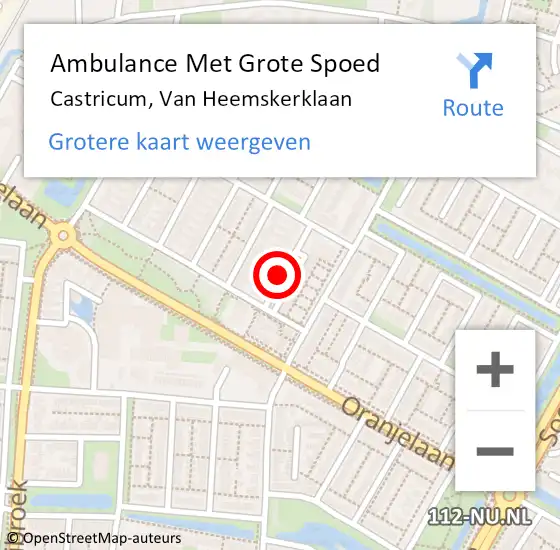 Locatie op kaart van de 112 melding: Ambulance Met Grote Spoed Naar Castricum, Van Heemskerklaan op 1 april 2017 23:11