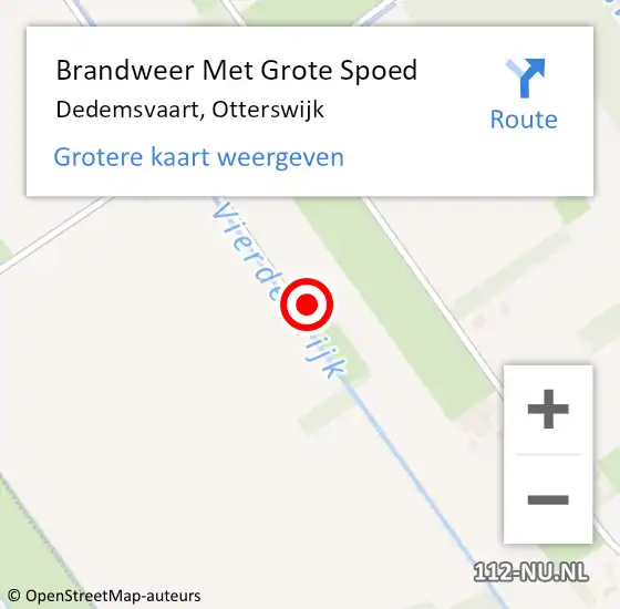 Locatie op kaart van de 112 melding: Brandweer Met Grote Spoed Naar Dedemsvaart, Otterswijk op 1 april 2017 23:30