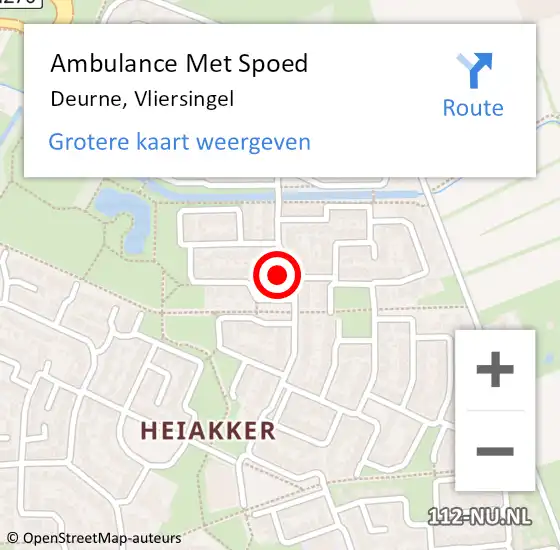 Locatie op kaart van de 112 melding: Ambulance Met Spoed Naar Deurne, Vliersingel op 2 april 2017 00:17