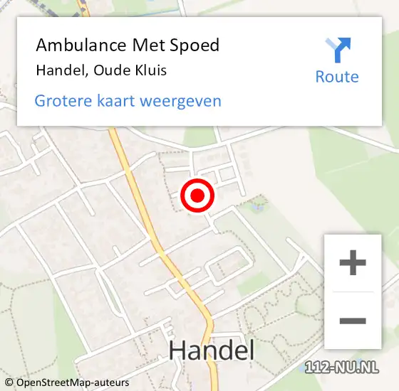 Locatie op kaart van de 112 melding: Ambulance Met Spoed Naar Handel, Oude Kluis op 2 april 2017 00:37