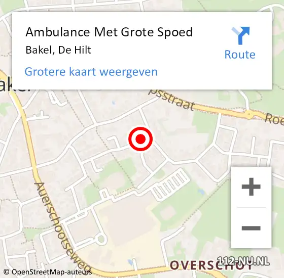 Locatie op kaart van de 112 melding: Ambulance Met Grote Spoed Naar Bakel, De Hilt op 2 april 2017 02:23