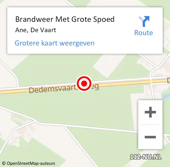 Locatie op kaart van de 112 melding: Brandweer Met Grote Spoed Naar Ane, De Vaart op 2 april 2017 02:49