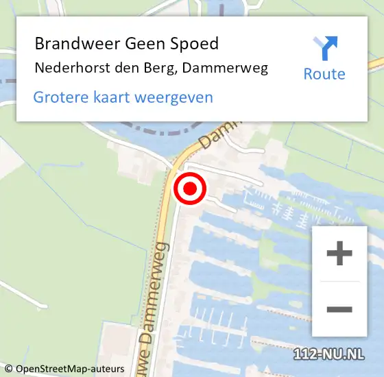 Locatie op kaart van de 112 melding: Brandweer Geen Spoed Naar Nederhorst den Berg, Dammerweg op 2 april 2017 03:48