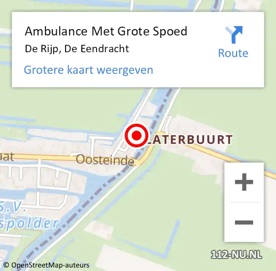 Locatie op kaart van de 112 melding: Ambulance Met Grote Spoed Naar De Rijp, De Eendracht op 2 april 2017 04:47