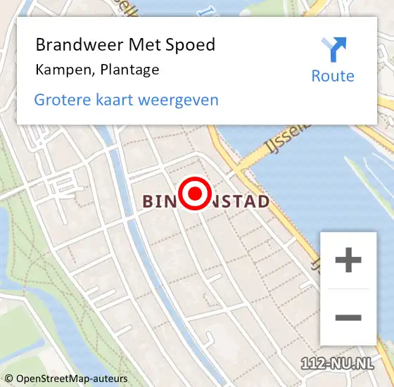 Locatie op kaart van de 112 melding: Brandweer Met Spoed Naar Kampen, Plantage op 2 april 2017 04:55