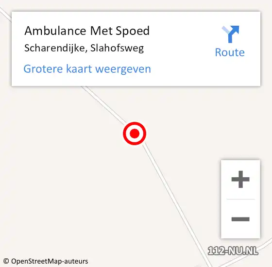 Locatie op kaart van de 112 melding: Ambulance Met Spoed Naar Scharendijke, Slahofsweg op 2 april 2017 06:02