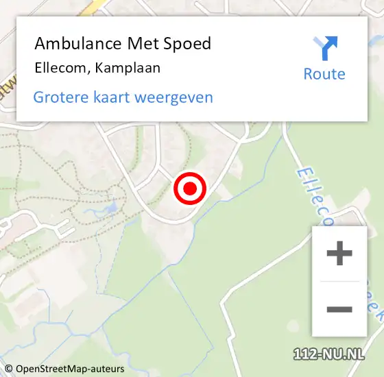 Locatie op kaart van de 112 melding: Ambulance Met Spoed Naar Ellecom, Kamplaan op 2 april 2017 09:25
