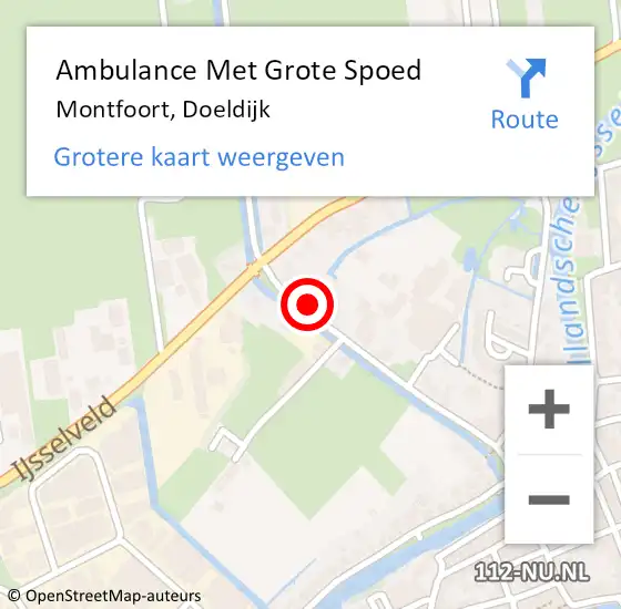 Locatie op kaart van de 112 melding: Ambulance Met Grote Spoed Naar Montfoort, Doeldijk op 2 april 2017 10:17