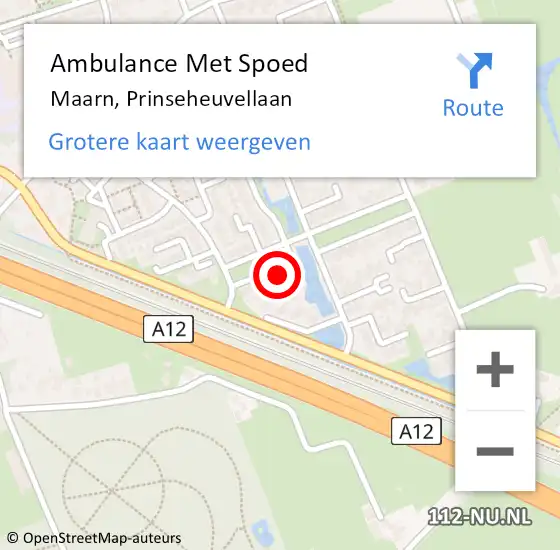 Locatie op kaart van de 112 melding: Ambulance Met Spoed Naar Maarn, Prinseheuvellaan op 2 april 2017 10:25