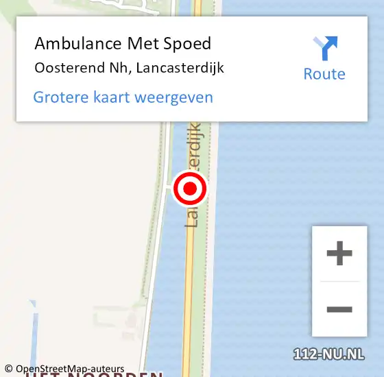 Locatie op kaart van de 112 melding: Ambulance Met Spoed Naar Oosterend Nh, Lancasterdijk op 2 april 2017 11:12