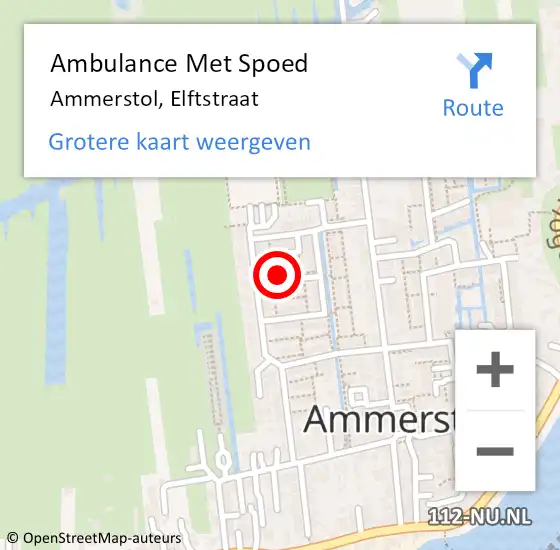 Locatie op kaart van de 112 melding: Ambulance Met Spoed Naar Ammerstol, Elftstraat op 2 april 2017 11:14