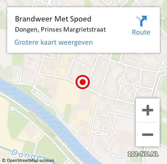 Locatie op kaart van de 112 melding: Brandweer Met Spoed Naar Dongen, Prinses Margrietstraat op 2 april 2017 11:20