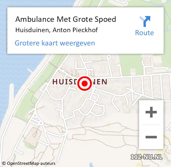 Locatie op kaart van de 112 melding: Ambulance Met Grote Spoed Naar Huisduinen, Anton Pieckhof op 2 april 2017 11:46