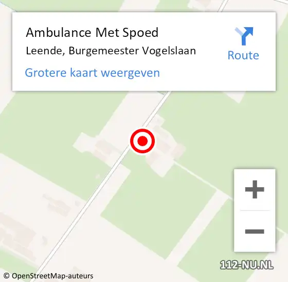 Locatie op kaart van de 112 melding: Ambulance Met Spoed Naar Leende, Burgemeester Vogelslaan op 2 april 2017 12:19