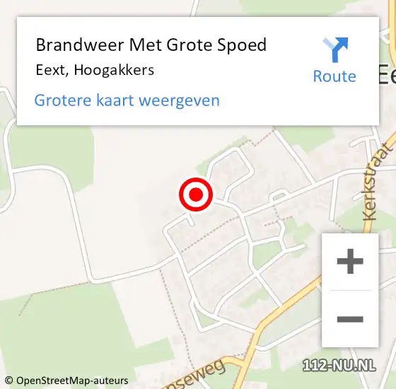 Locatie op kaart van de 112 melding: Brandweer Met Grote Spoed Naar Eext, Hoogakkers op 15 januari 2014 21:36